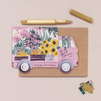 Carte d’anniversaire – Camion de fleurs