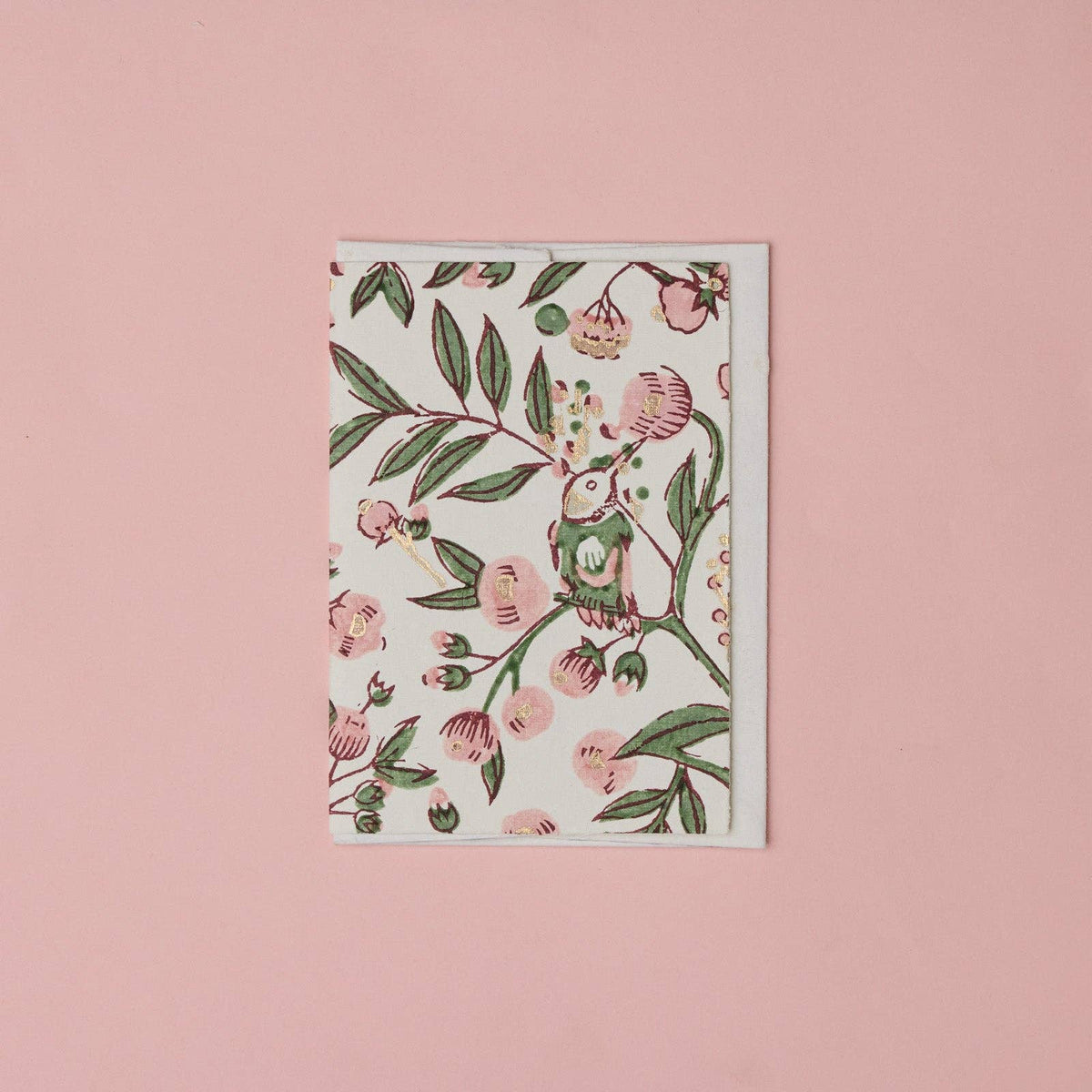 Carte fleurie – Jardin rose et doré