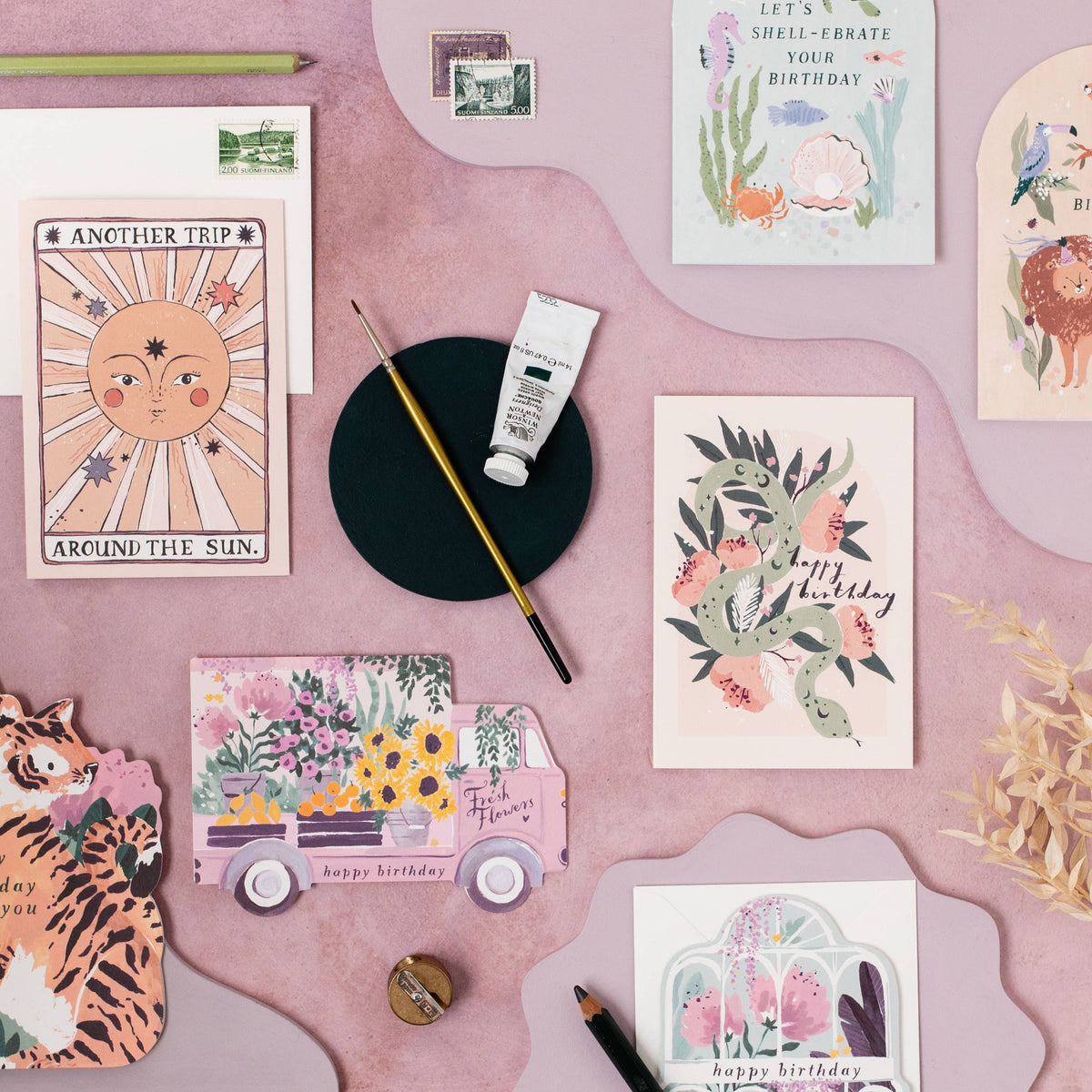 Carte d’anniversaire – Camion de fleurs
