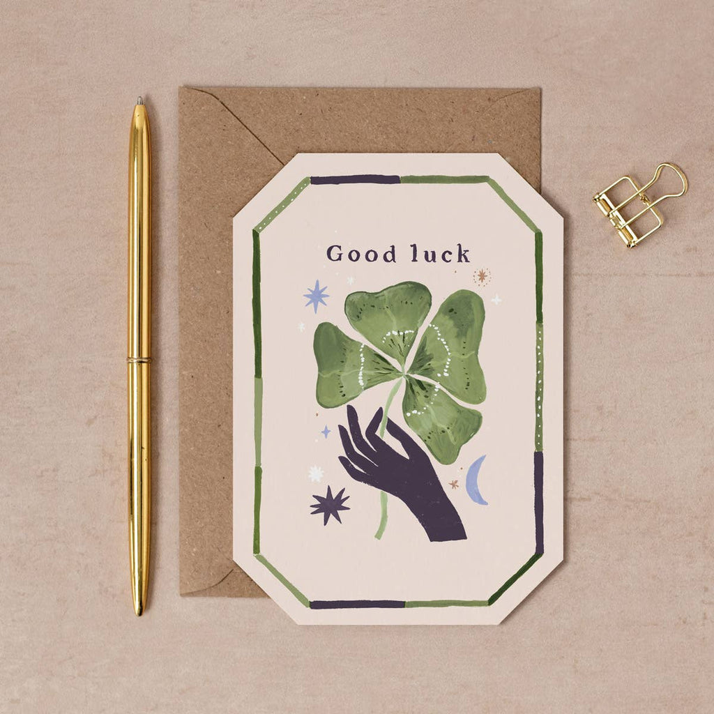 Carte porte-bonheur – Trèfle à quatre feuilles