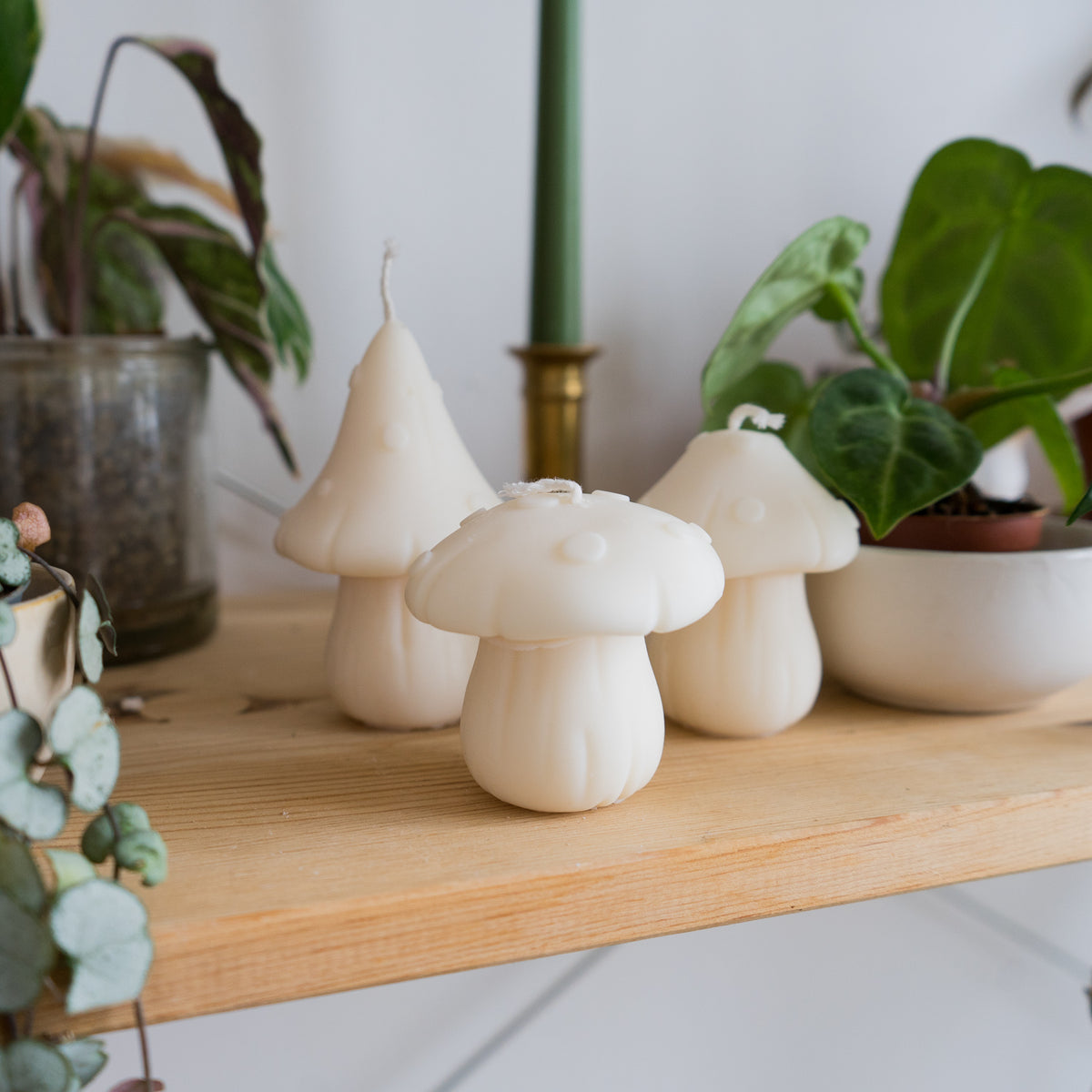 Bougie décorative Champignon crème