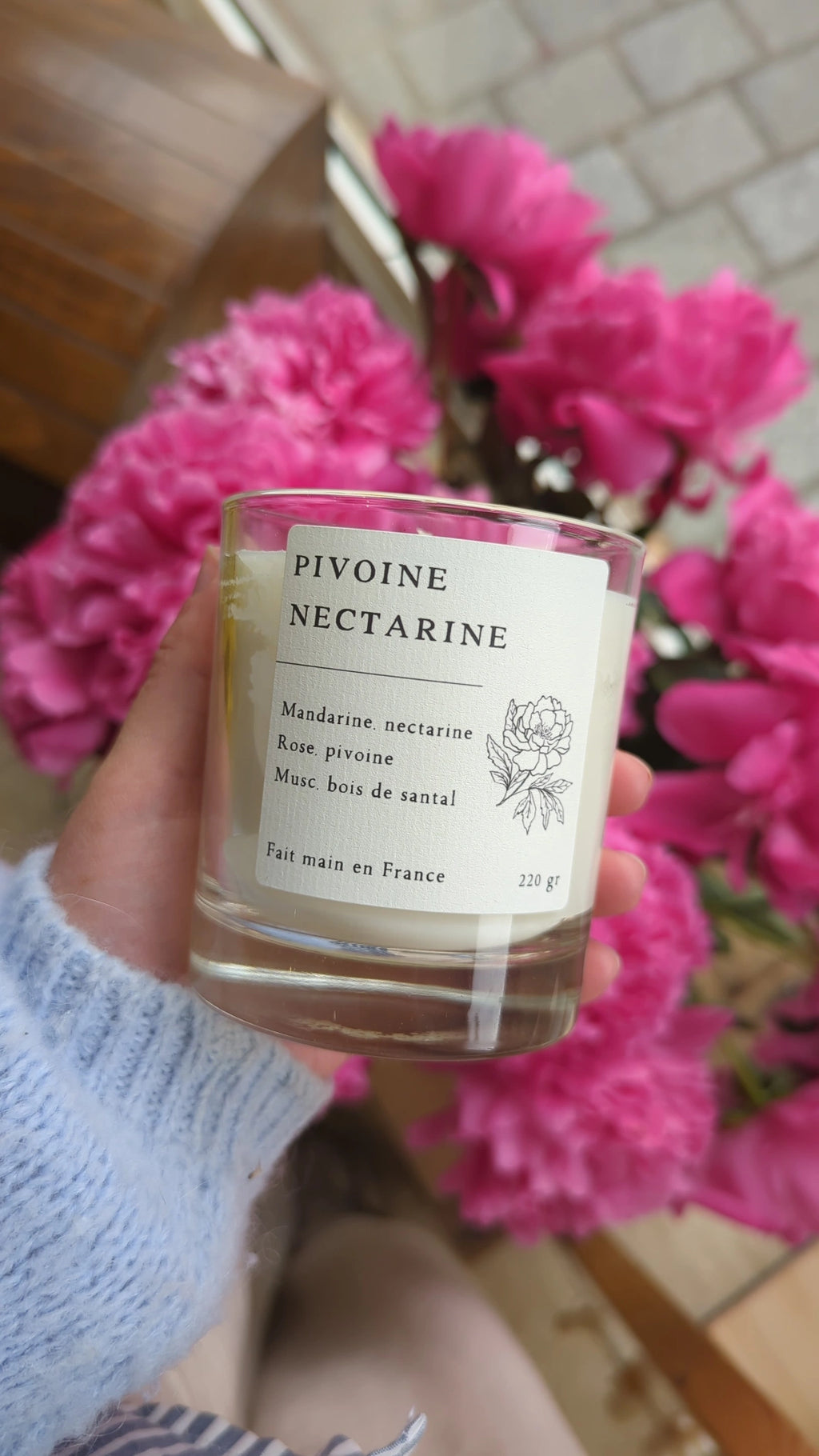 Bougie Pivoine nectarine