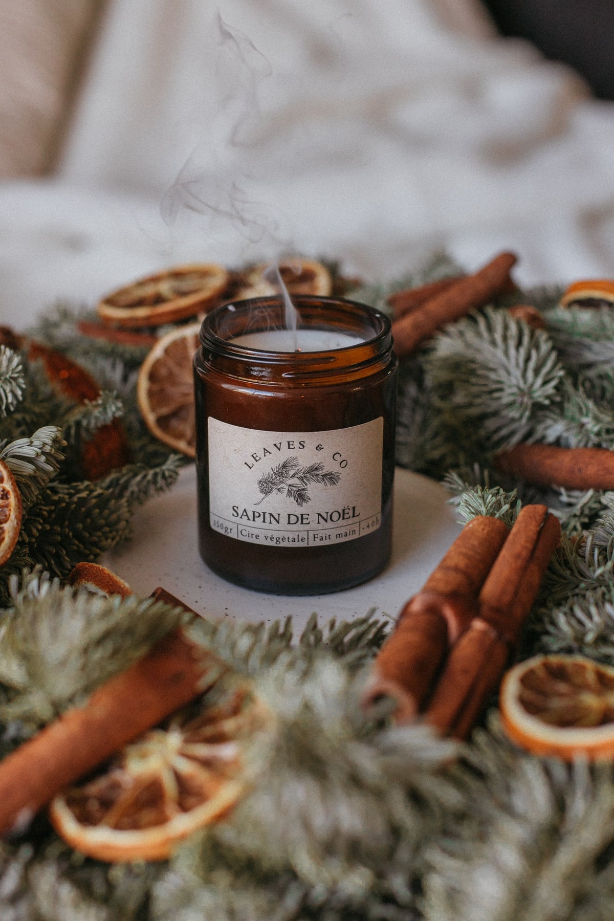 Christmas Tree Amber Jar Scented Candle
