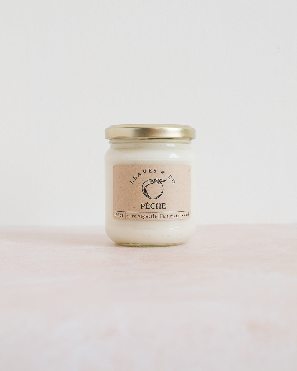 Handmade scented candle vegetable wax - Peach