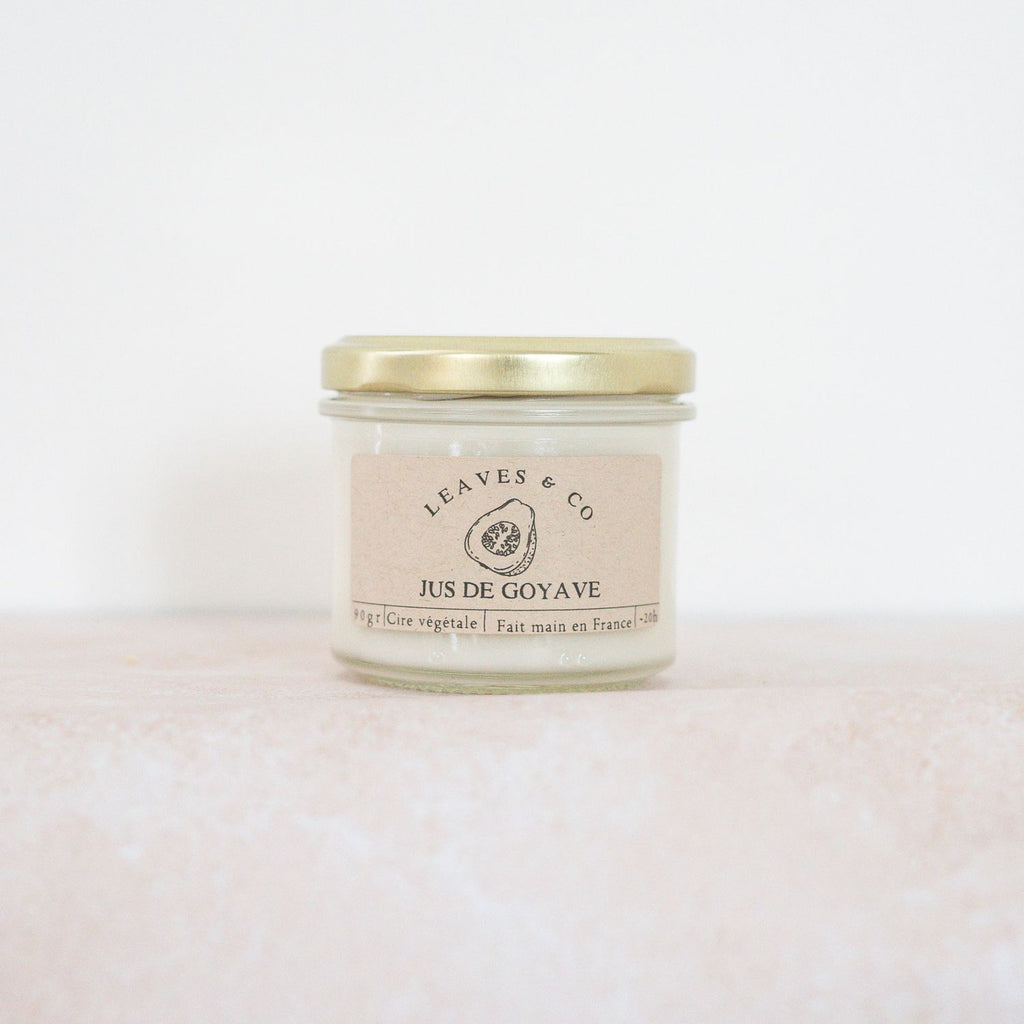 Bougie parfumée artisanale cire végétale - Jus de goyave