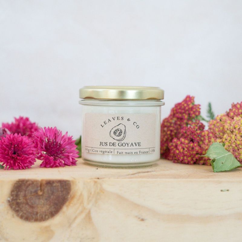 Bougie parfumée artisanale cire végétale - Jus de goyave