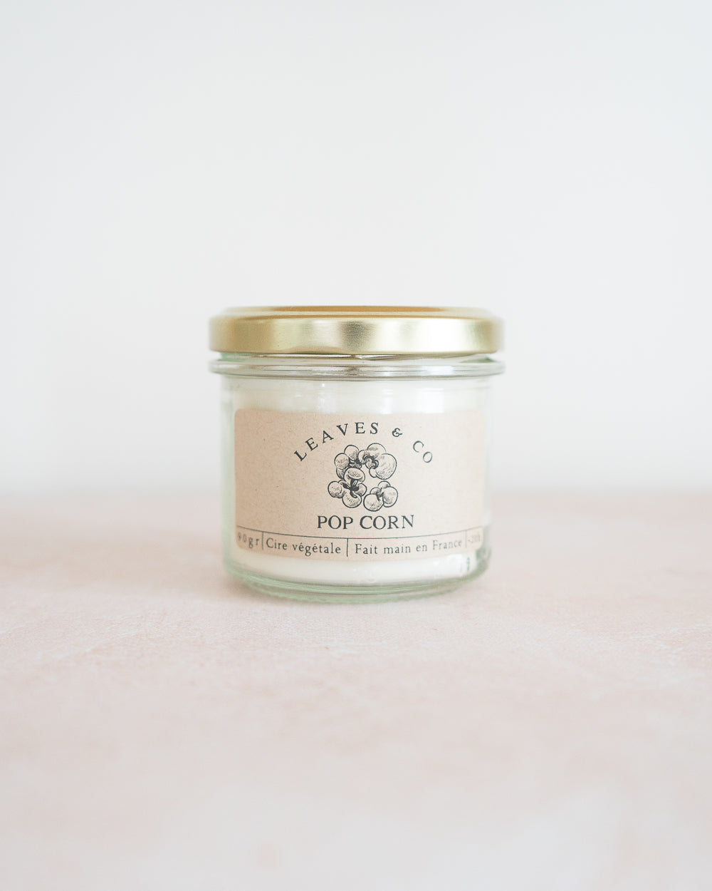 Handmade vegetable wax scented candle - Popcorn