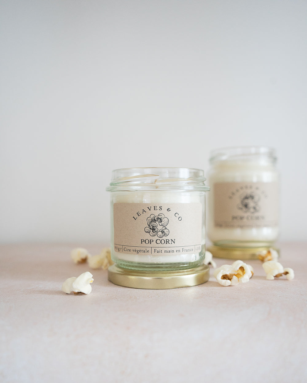 Handmade vegetable wax scented candle - Popcorn