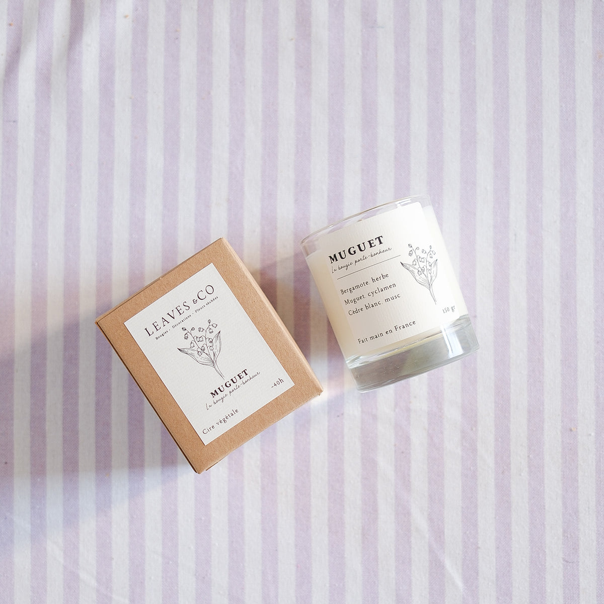 Bougie parfumée artisanale cire végétale - Muguet