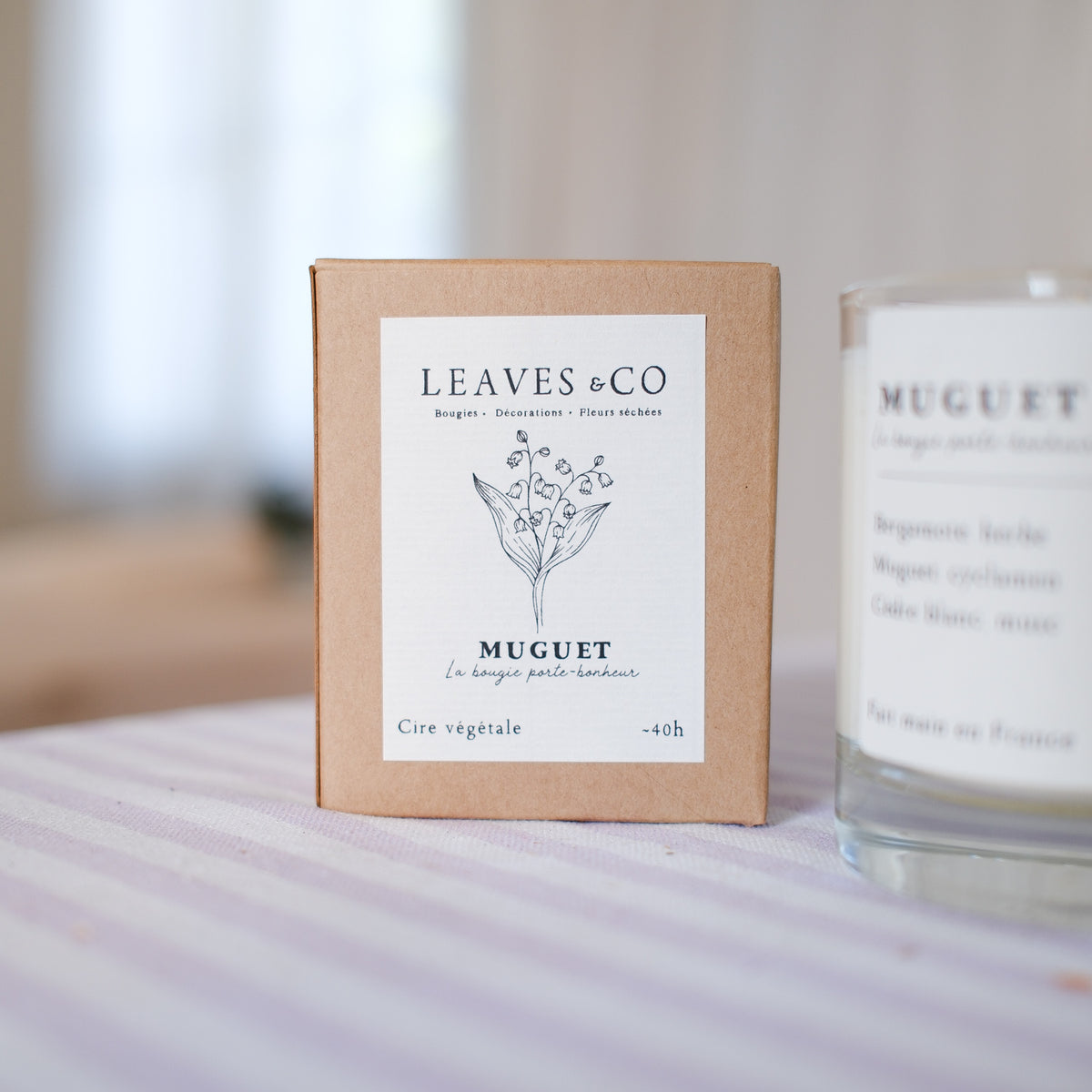 Bougie parfumée artisanale cire végétale - Muguet