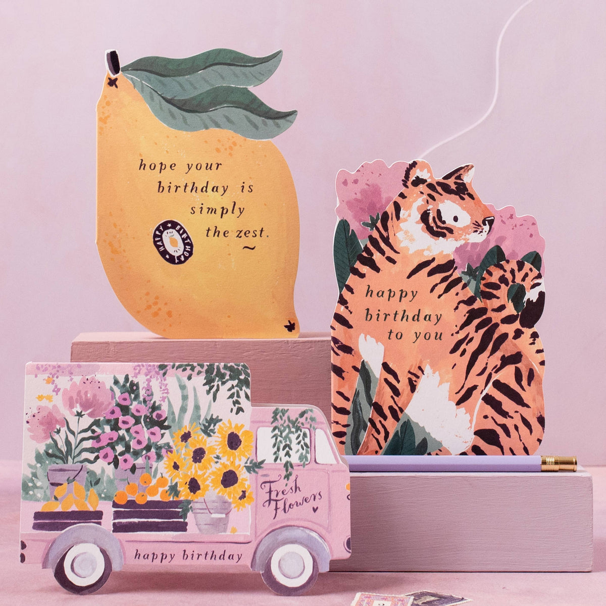 Carte d’anniversaire – Camion de fleurs