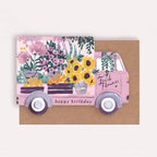 Carte d’anniversaire – Camion de fleurs