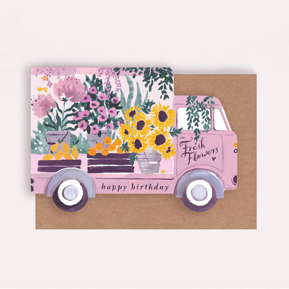 Carte d’anniversaire – Camion de fleurs