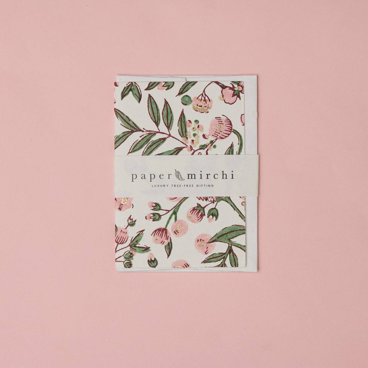 Carte fleurie – Jardin rose et doré